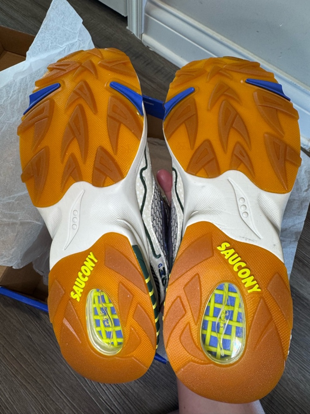 Saucony X Bodega 3D Grid Hurricane Cream Green Beige Sneakers - Picture 12 of 15